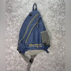 Disney Cruise Line Castaway Club Sling Shoulder Backpack Bag Blue Gray Pack